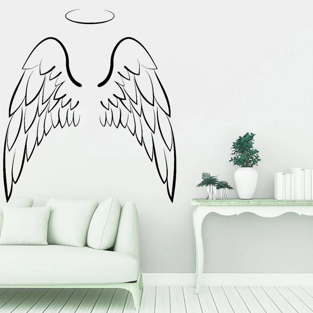 

Angel Wings Vinyl Wall Decal For Nursery Baby Room Art Wall Sticker For Classroom Decor Bedroom Decoration Stickers Fashion W789