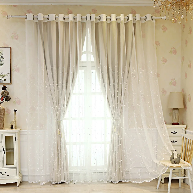 Вышитая Цветочная Чистая Пряжа для окон дверей занавесок декор гостиной