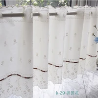 1pc european style embroidered floral curtain polyester cotton blending curtains for living room bedroom white kitchen curtains