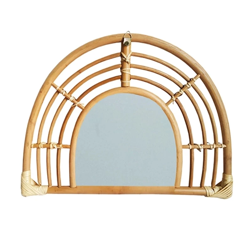 

Rattan Wall Mirror Innovative Art Decor Dressing Makeup Mirrors For Entryways Washrooms Living Rooms Bathroom Mirrors