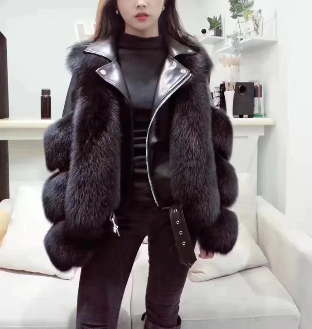 ZDFURS* Новое Поступление Женское зимнее плотное меховое пальто натуральный Лисий мех жилет высокое качество Лисий жилет меховой жилет