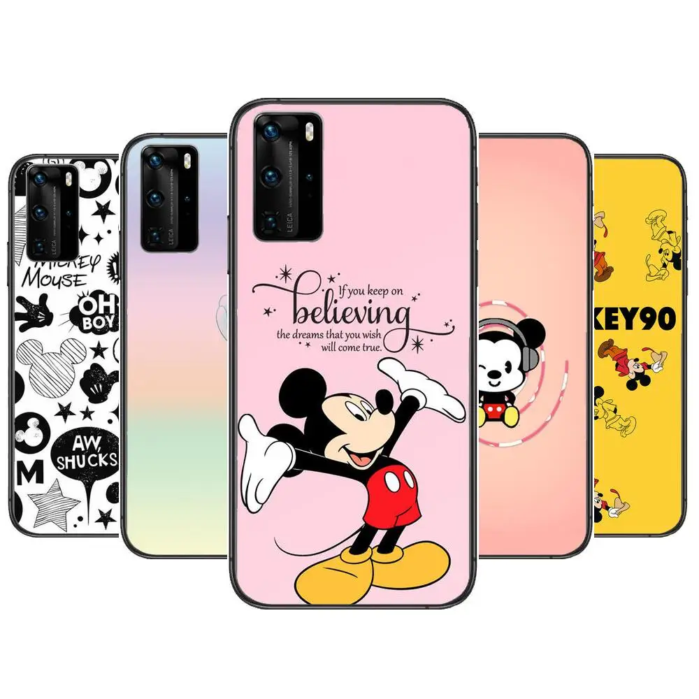 

Different Mickey Mouse Phone Case For Huawei P40 p30 P20 10 9 8 Lite E Pro Plus Black Etui Coque Painting Hoesjes comic fas