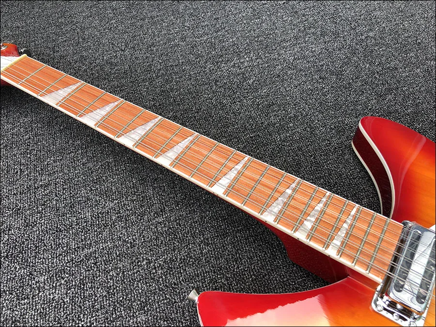 2019 hohe qualität 12 string e gitarre ricken 360 elektrische gitarre cherry red burst körper palisander griffbrett freies verschiffen f