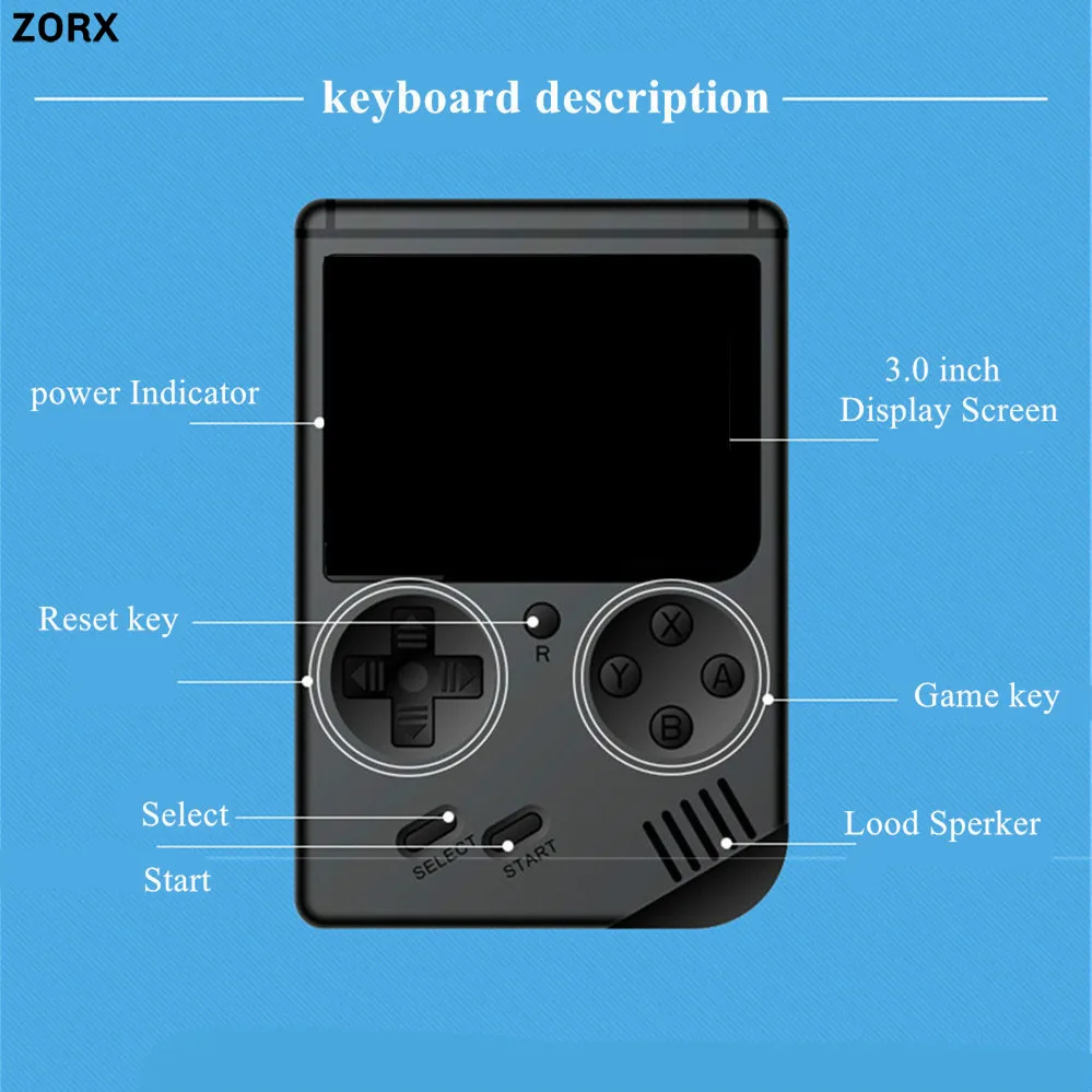 Портативная игровая мини-консоль в стиле ретро 8 бит 3 0 дюйма цветной ЖК-дисплей