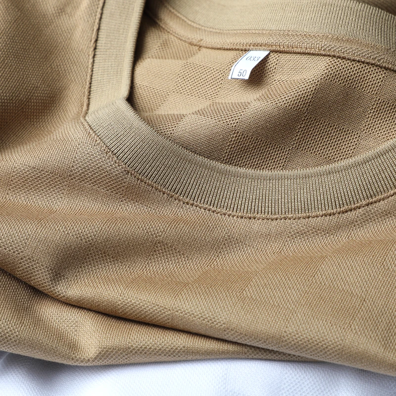 

JSBD Премиум сшитый клетчатый приятный для кожи дышащий хлопок + облегченная ткань Модный летний мужской T-shir с круглым вырезом и короткими ру...