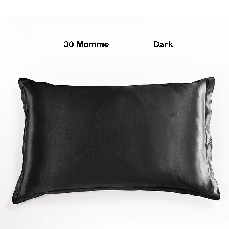 Dark 1 piece Чехол для подушки из шелка тутового шелкопряда для волос и кожи, размер королевы 20* 30in 30 Momme, чехол для подушки, шелковые наволочки с застежкой-конвертом - Цвет: Dark 1 piece