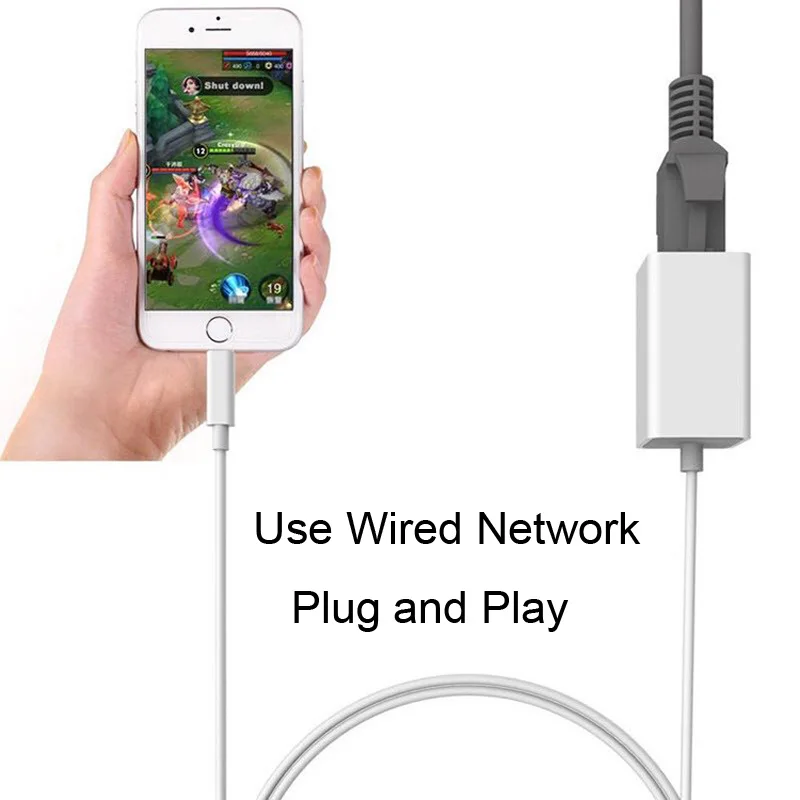 Кабель-адаптер Ethernet 100 Мбит/с к RJ45 LAN проводной сетевой шнур для IPhone 11 12 Mini Pro Max X XR 5 6