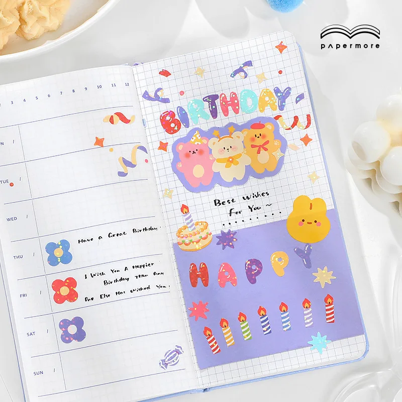 Стикеры &quotДень рождения&quot Воздушные шары декоративные бумажные наклейки