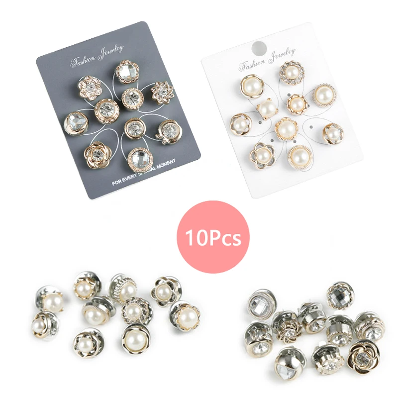 10 шт./лот модные красивые пуговицы набор брошей для женщин девушек Роскошные