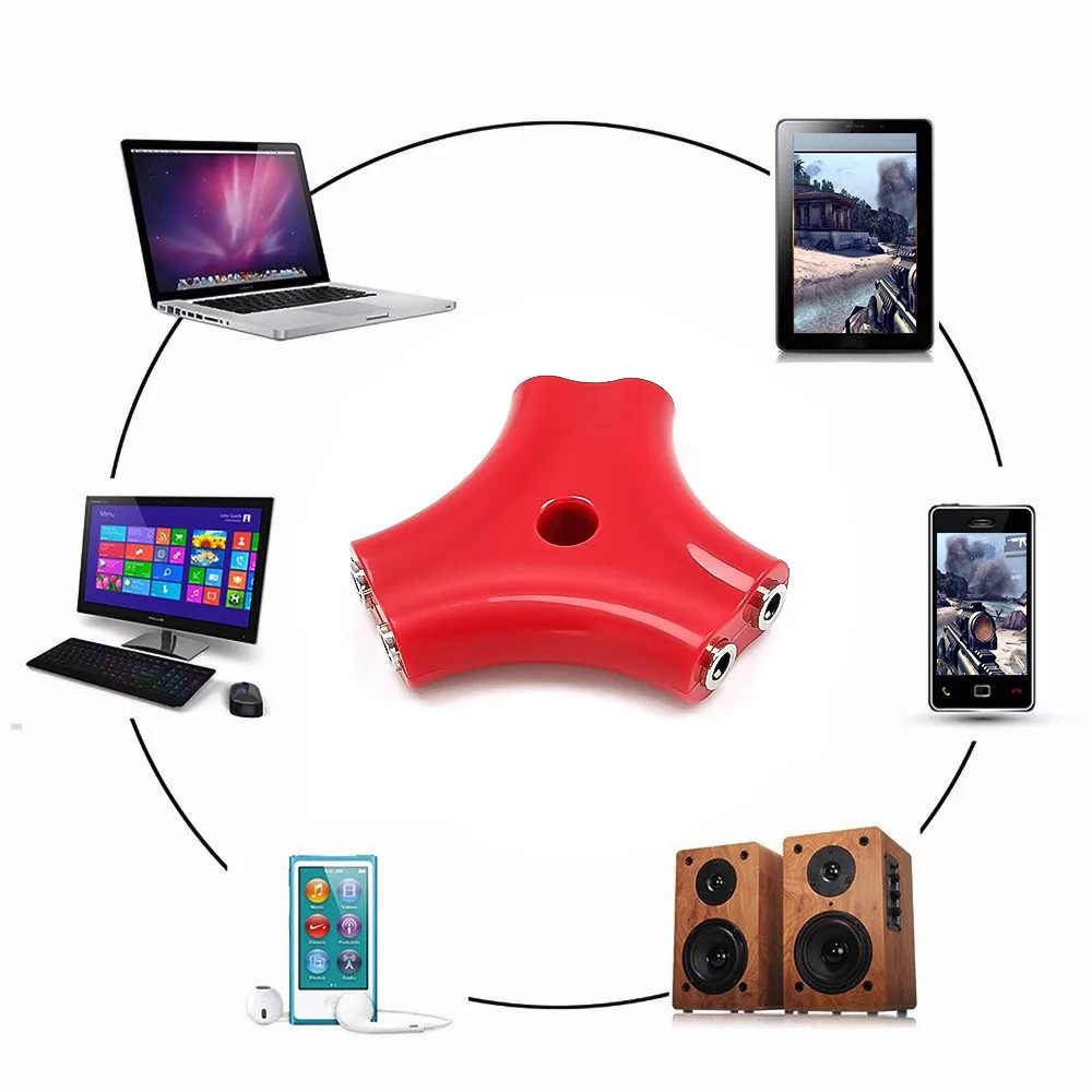 Aux разветвитель для наушников адаптер преобразователь аудиокабеля 1 штекер на 5