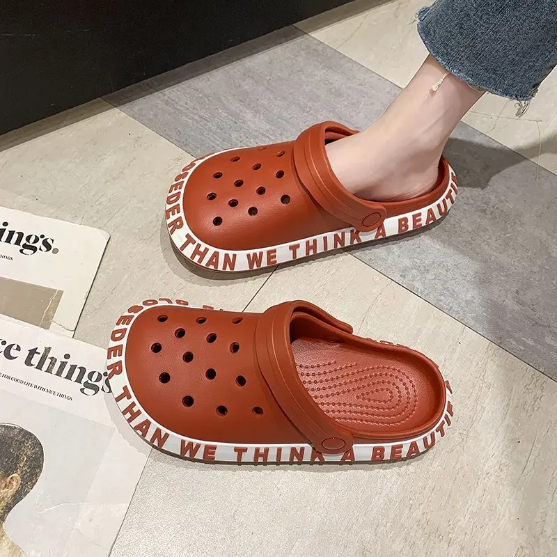 

Сандалии женские для сада и пляжа, повседневные Нескользящие шлепанцы, без застежки, радужные, для улицы, 2021