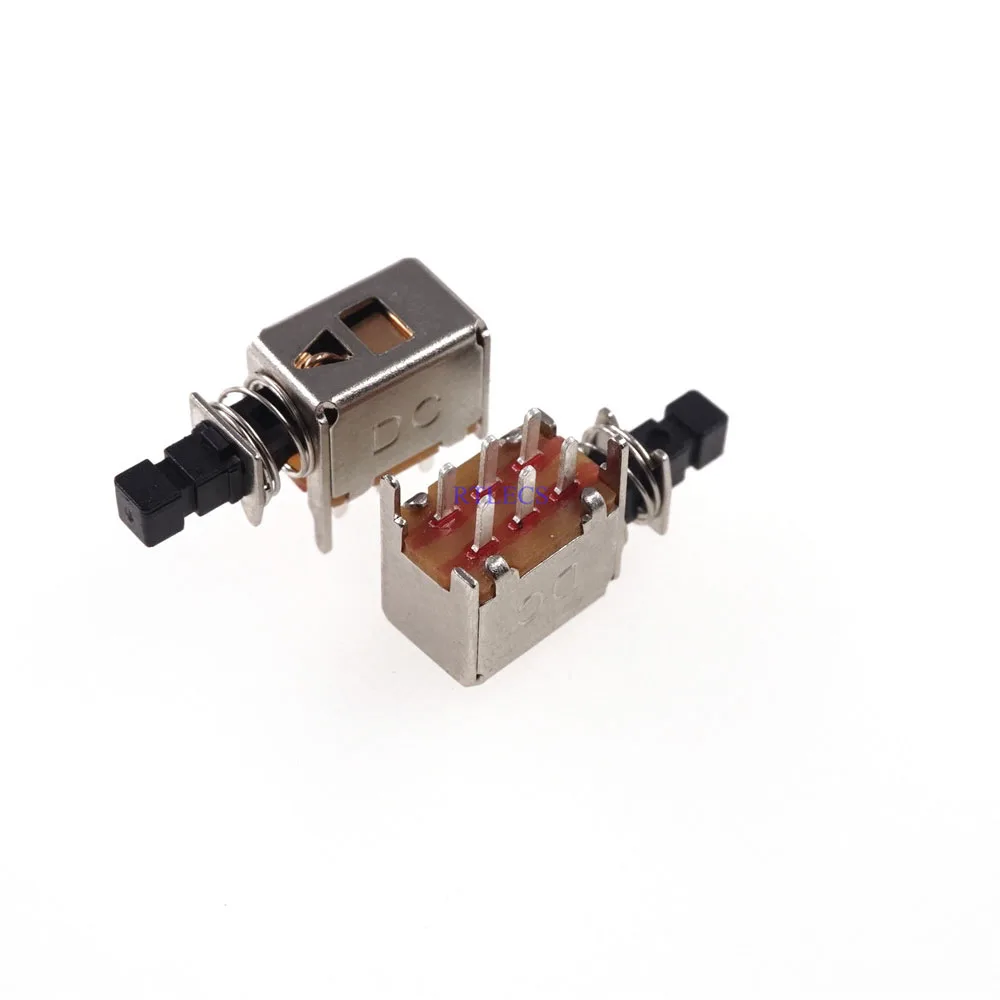 10 шт. кнопочный переключатель с автоматическим замком DPDT Стандартный сквозной