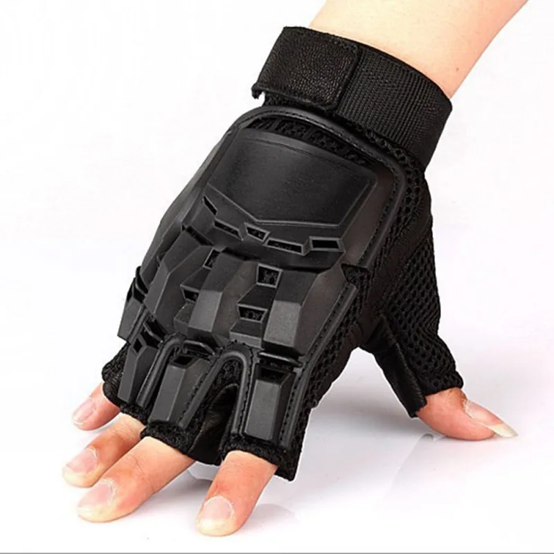 Тактические перчатки мужские армейские боевые жесткие без пальцев