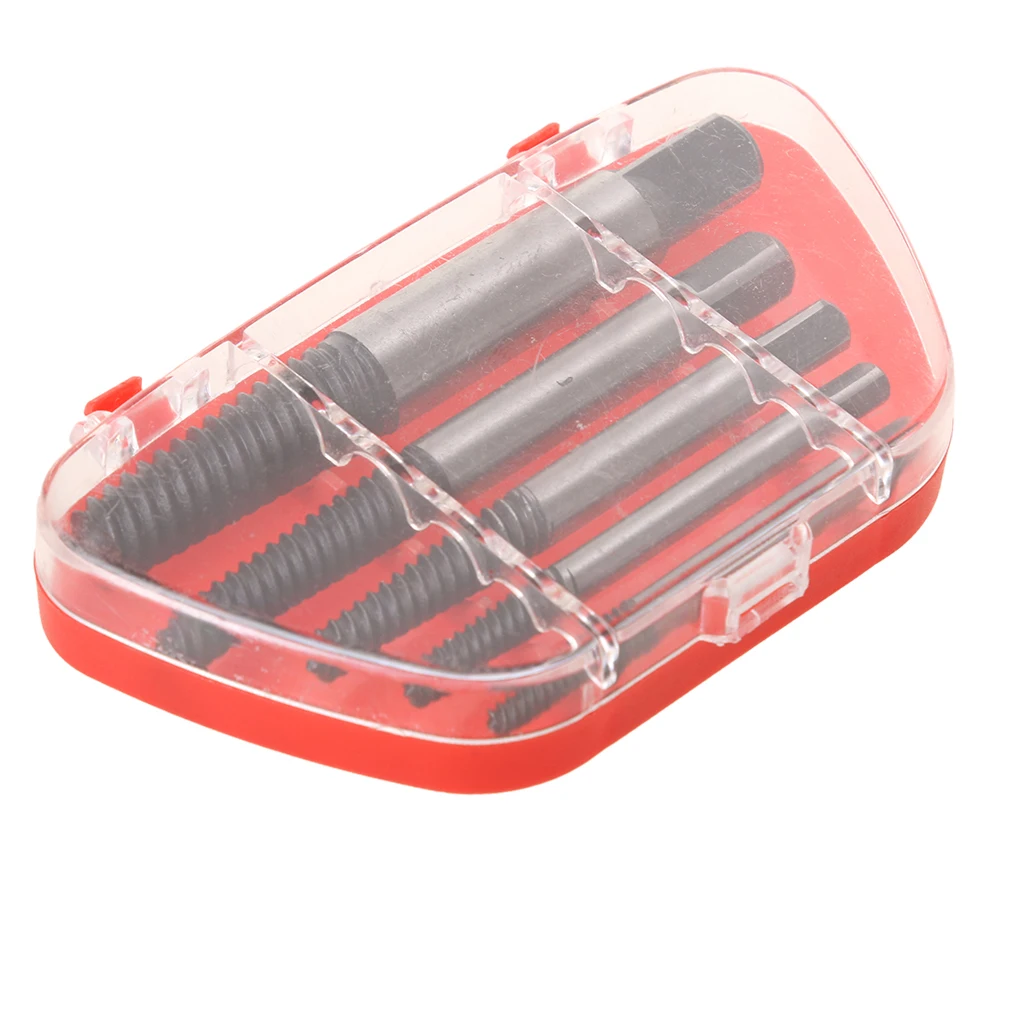 

5x 4-18mm Small - Large Screw Extractor Set In Case Broken Stud Bolt Remover