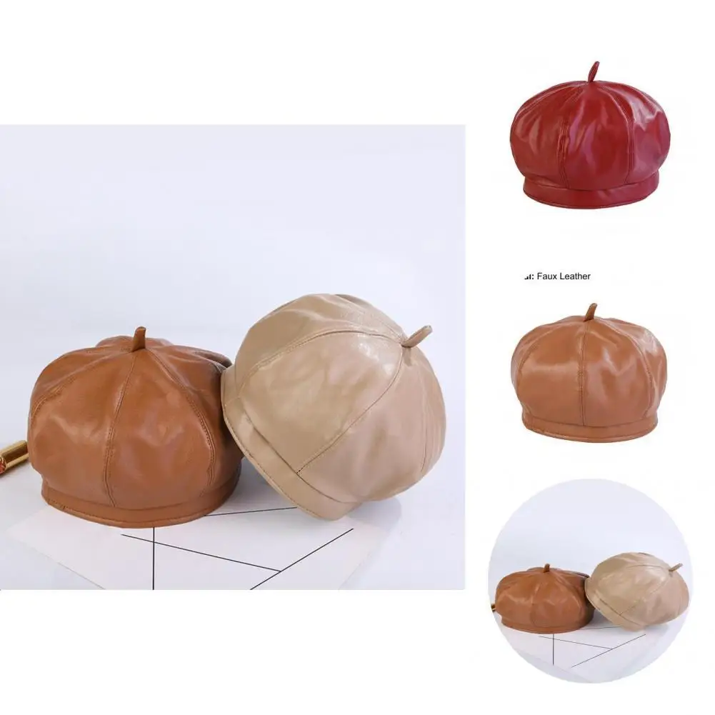 

Octagonal Hat Chic Skin-Touch Warm Solid Color Women Octagonal Cap Fashion Accessories Beret Cap Beret Hat