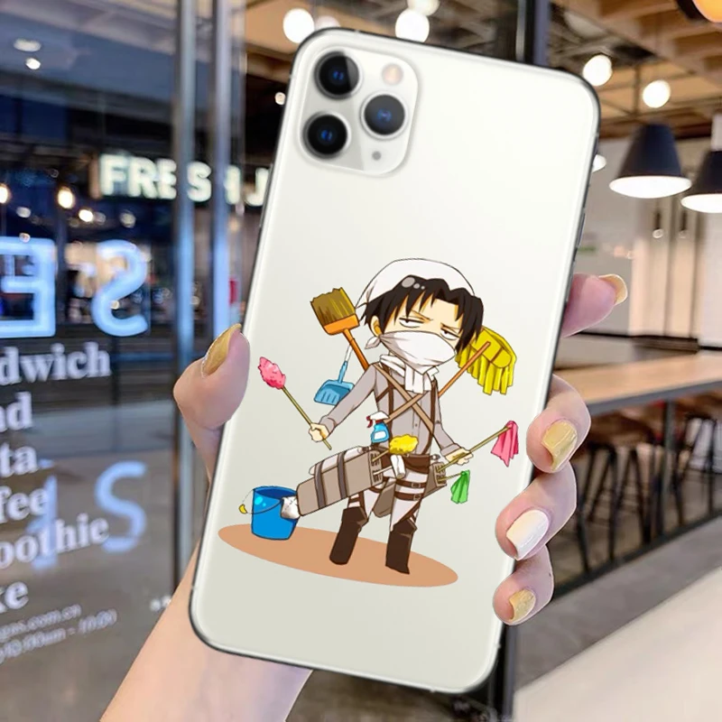 

Japan Anime Attack on Titan Phone Case For iPhone 11 12 Pro Max 6 6s 7 8 Plus XS Max Xr SE 2020 Silicone TPU Levi Ackerman Cover