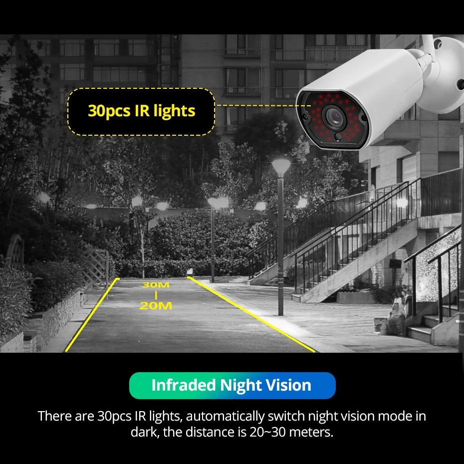 FUERS Full HD 1080P Беспроводная ip камера уличная Водонепроницаемая wifi домашнее