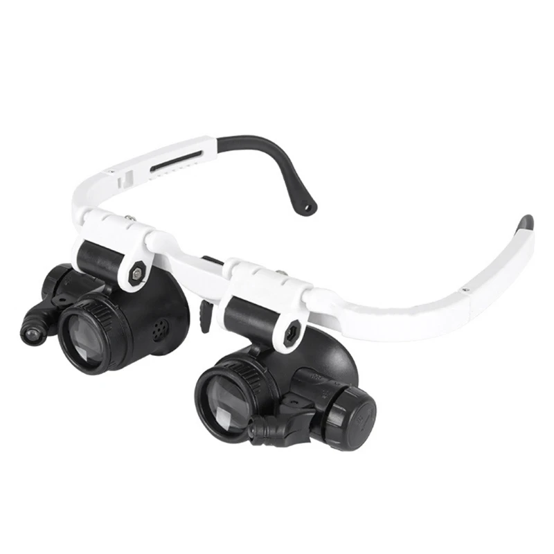 

Head Mounted Magnifier Eyewear Loupe LED Light Helmet 1X-20X Magnifying Glass G88B