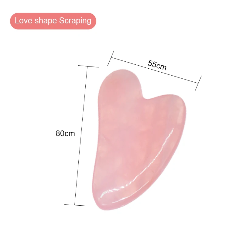 Натуральный розовый кварц нефрит камень доска гуаша Давление массажной терапии