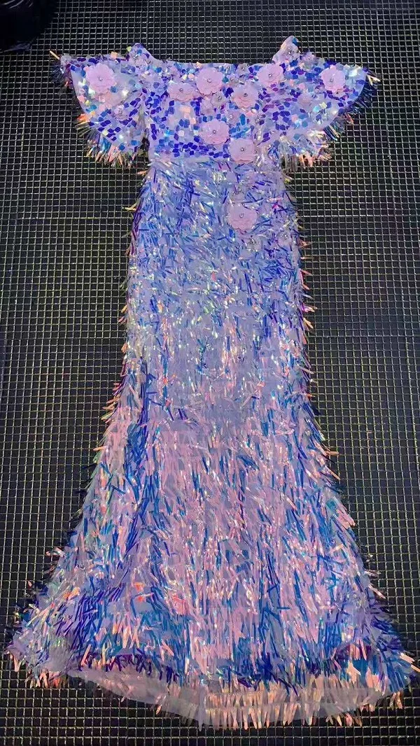 pic Роскошное модное платье с коротким рукавом и круглым вырезом, с цветочным рисунком, с блестками, высокое качество, женское макси платье, вечерние платья, Клубная одежда - Цвет: pic