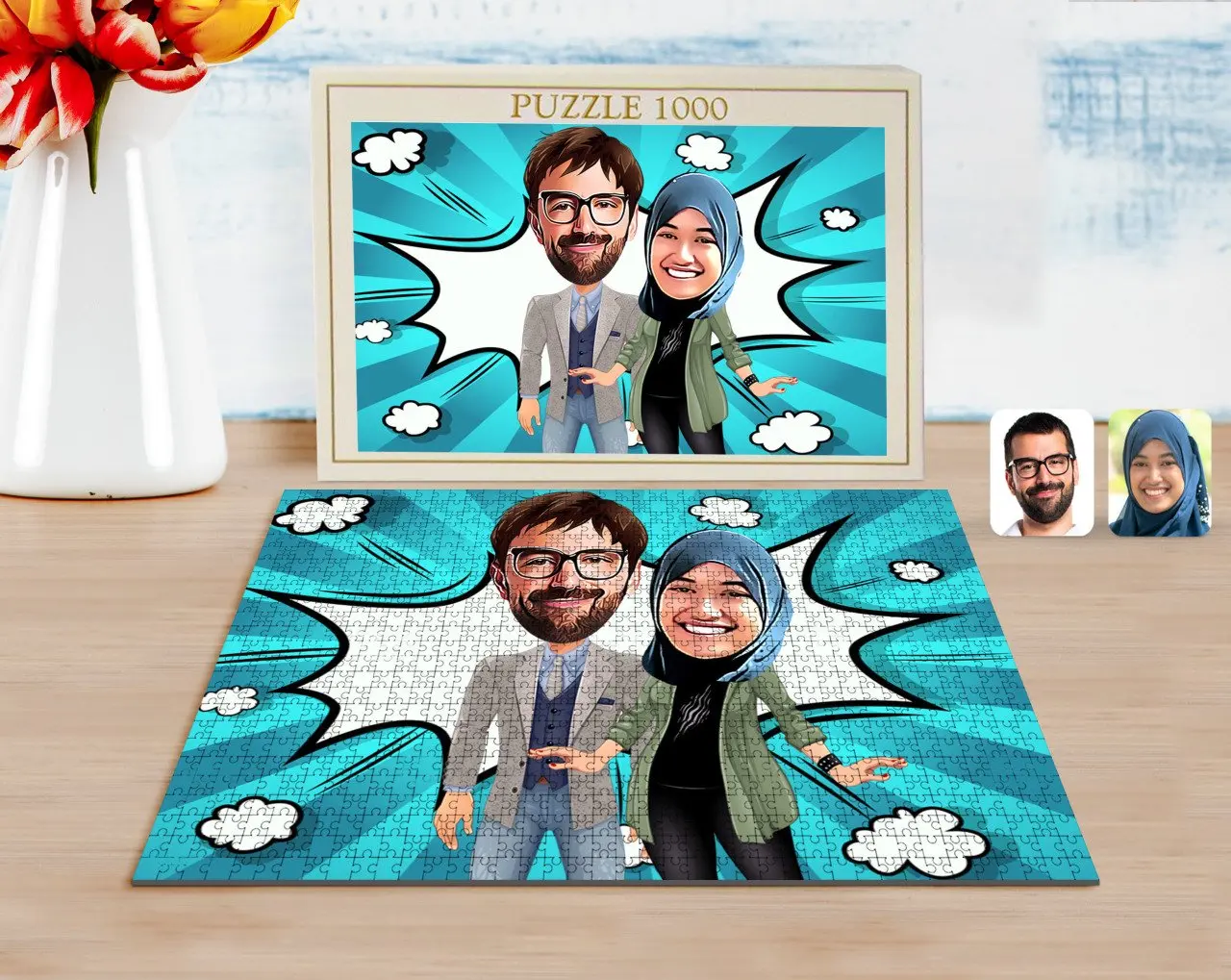 

Personalized Valentine Caricature of 1000 Piece Professional Puzzle-60