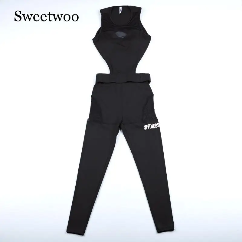 Новинка Черная Женская Спортивная одежда для фитнеса йоги полосатый спортивный