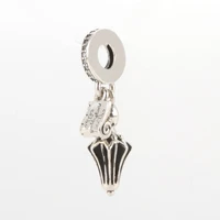 hot s925 sterling silver pendant charm of new black umbrella simple black umbrella fit original charms bracelet
