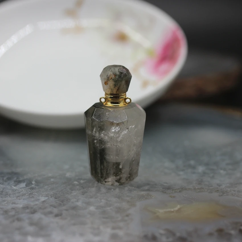 Garden Crystal 9 камней выбор, натуральный драгоценный камень подвески флаконы духов, друзы Geode колпачки эфирные масла диффузор для подвески, ожерелья ювелирные изделия - Окраска металла: Garden Crystal