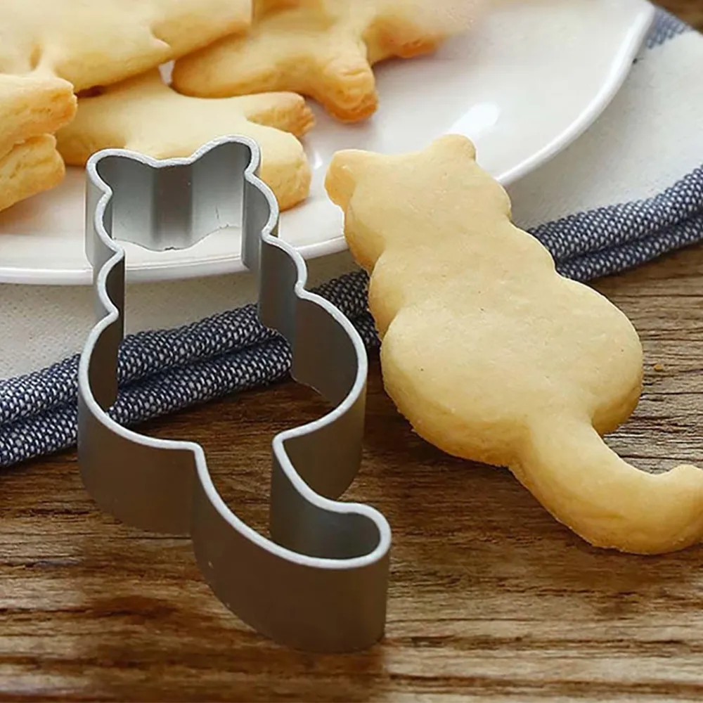 

Cute Cat Shaped Aluminium Mold Sugarcraft Cake Cookies Pastry Baking Cutter Mould Stainless Steel Biscuit Baking Tools #763