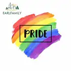 Водонепроницаемая аниме наклейка EARLFAMILY, 13 см х 12,3 см, для гей Прайда, с изображением ЛГБТ-радуги, виниловые наклейки на машину, JDM, бампер, багажник, грузовик