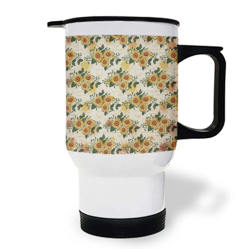 Кружки для путешествий с цветущими подсолнухами пчелами бабочками стаканы