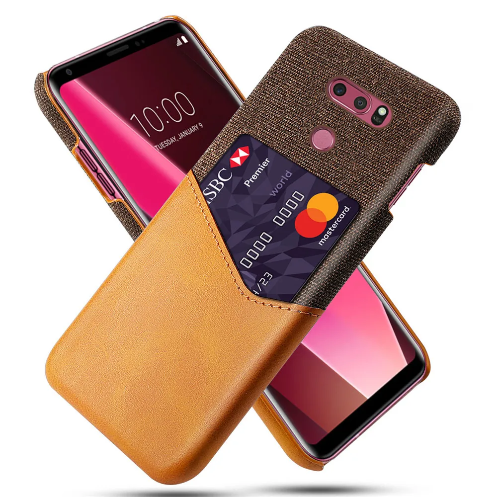 Кожаный держатель для карт LG V30 S V50 ThinQ K50 K40 K20 Q60 G8S чехол телефона G8 Stylo 5 Fundas Capa |