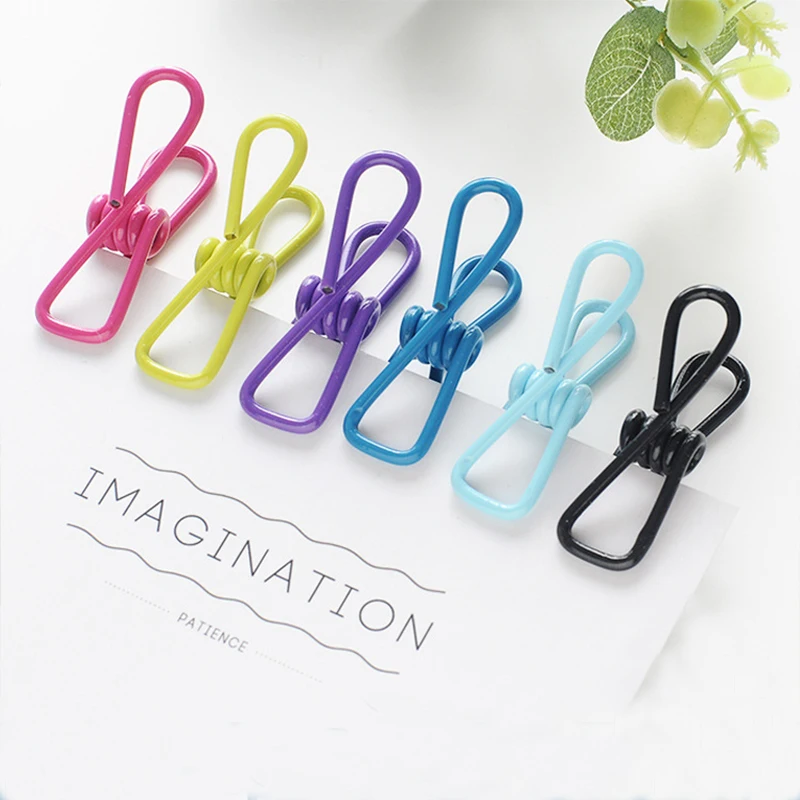 10Pcs Colorful metal Clips Home Storage Portable Food Snack Sealing Bag Sealer Clamp Tool Photo Memo Peg Pin clothes pegs | Дом и сад
