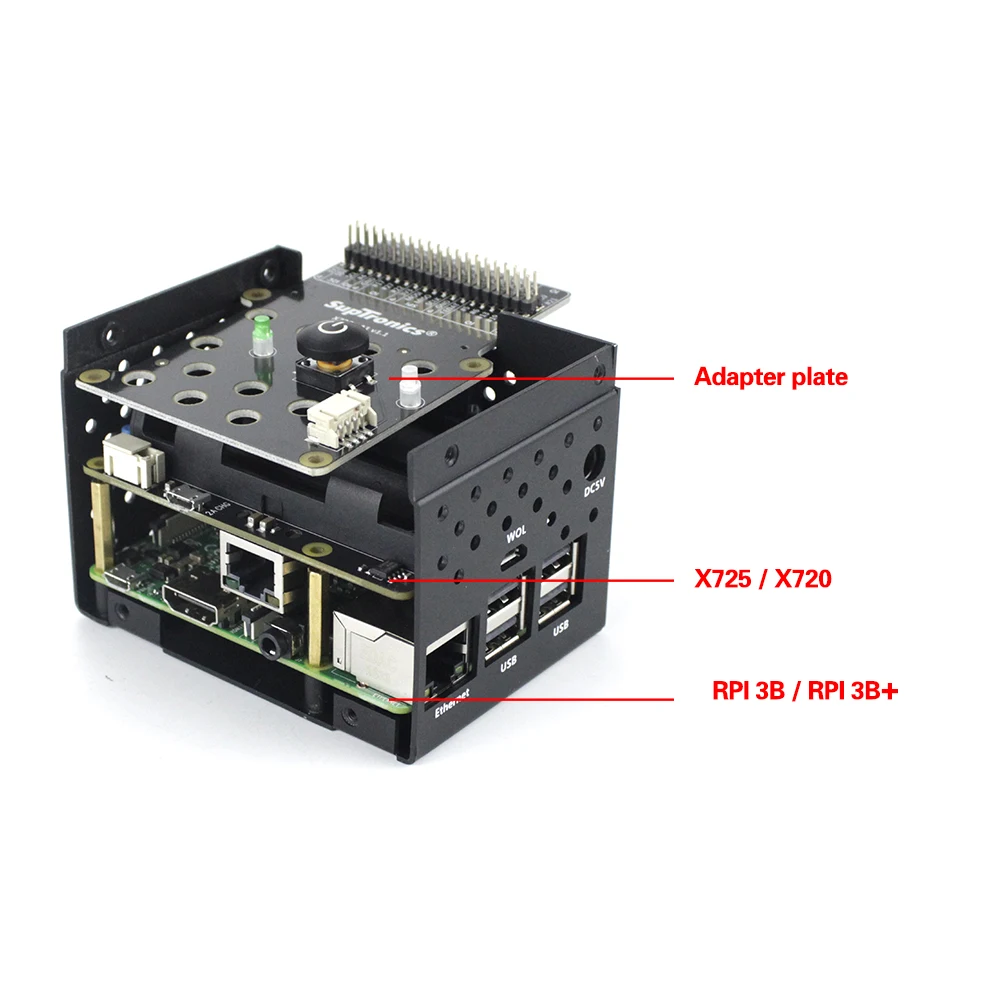 Плата управления питанием S ROBOT Raspberry Pi X720/X725 комплект из алюминиевого корпуса для