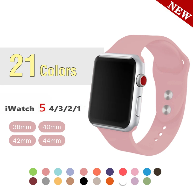 Ремешок для часов Apple 38 мм 42 iWatch 5 ремешок 44 40 Ремень спортивный силиконовый