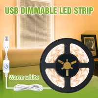 super bright smd 2835 touch dimmable led strip light 1m 2m 3m 4m 5m kitchen cabinet waterproof night lamp tape usb 5v ledstrip