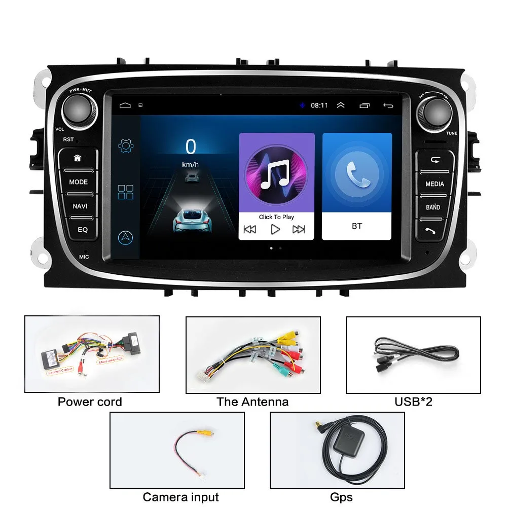 2 Din Android 9 0 автомобильный мультимедийный плеер GPS радио для Ford Focus Kuga S MAX Mondeo MK2 mk3