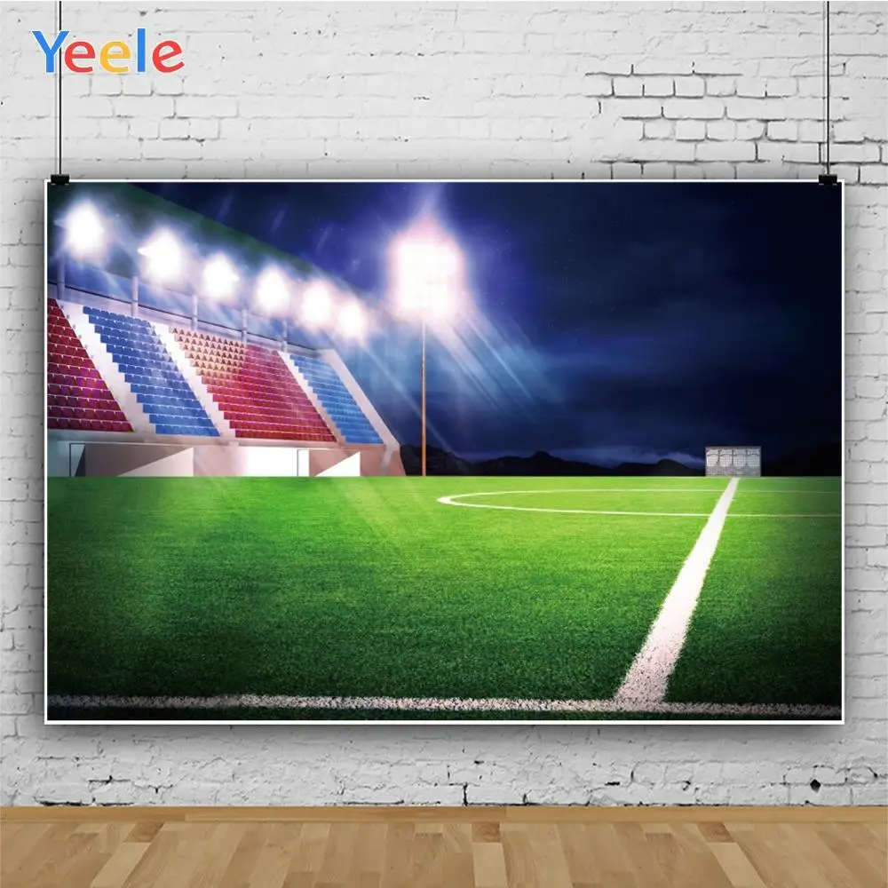 Yeele прожектор для футбольного поля зеленый газон вид фотографии фоны