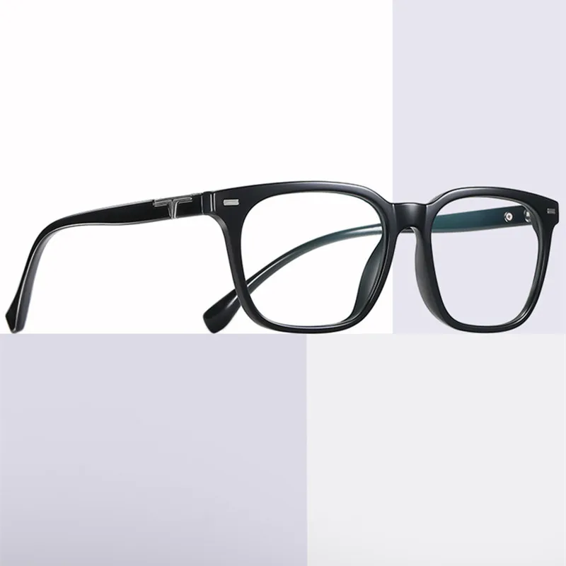 

OEYEYEO New TR90 Anti Blue Light Spectacles Frame Men's Simple Fashion Square Eyeglasses Women's Plain Artistic Myopia Eyewears