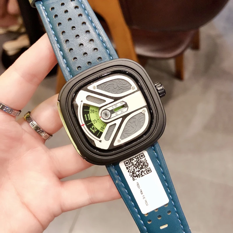 

Fashion Trendy Men's Watch Seven-Friday Personality Calfskin Waterproof Brand Wristwatch High Quality Timepiece With Logo