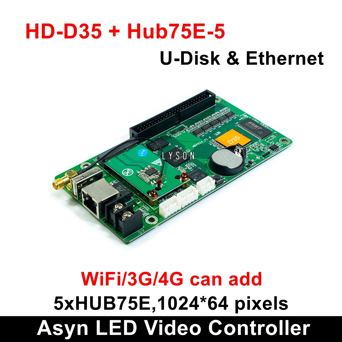 HD-D15 Huidu RGB светодиодсветодиодный видеокарта совместимая с комнатным P4 P5 P6 P7.62 P8 P10