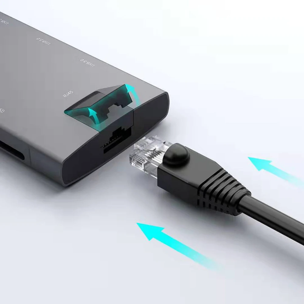Тип c док-станция алюминий 11 в 1 к HDMI кард-ридер RJ45 PD для зарядного устройства Аудио MacBook samsung Galaxy usb c концентратор