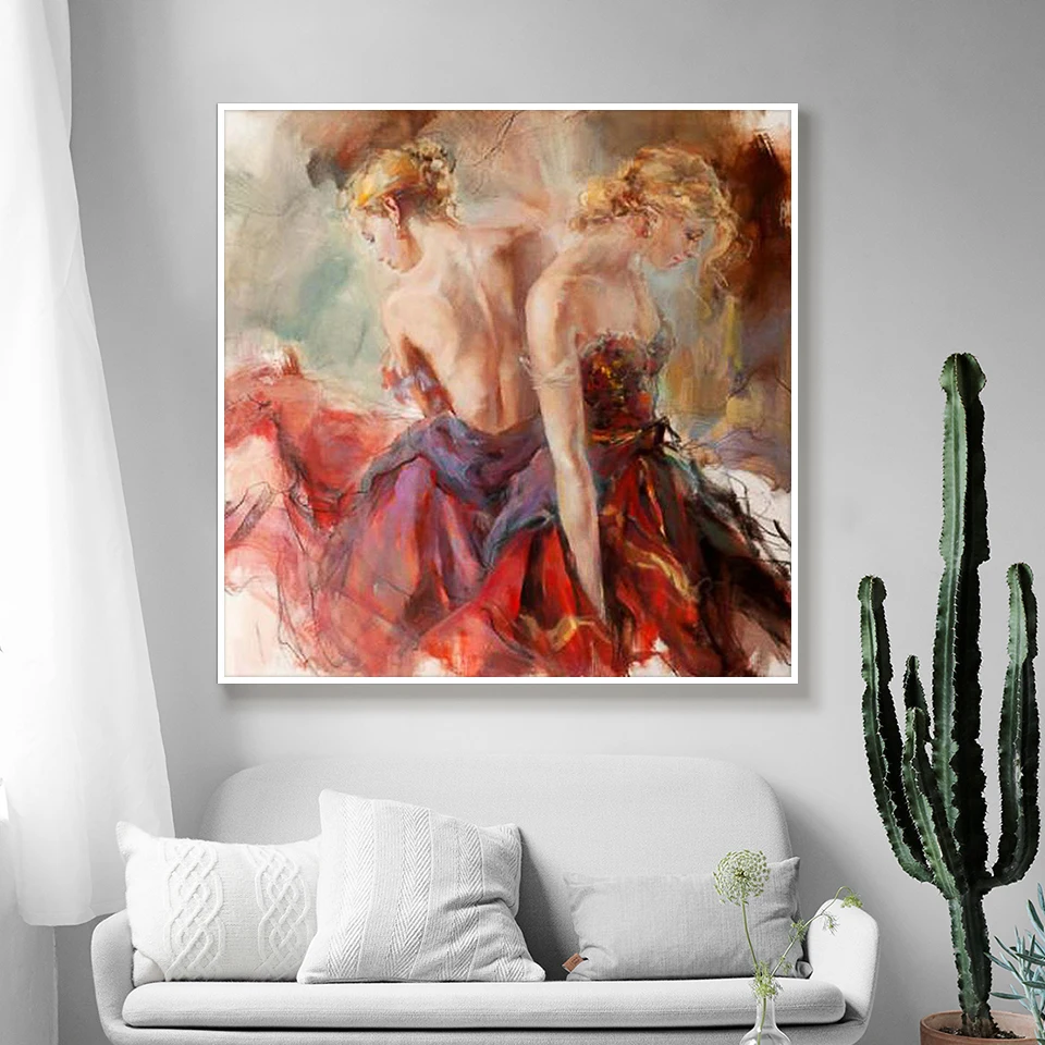 Полноразмерная 5D картина из страз сделай сам вышивка крестиком танцевальная