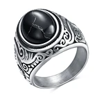 Оптовая продажа, Ретро ювелирные изделия, каменные кольца для мужчин, инкрустированное титановой сталью, трехцветное кольцо оникс, мужское властное кольцо с опалом CG1152