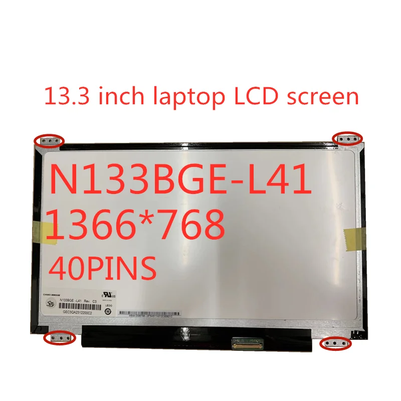 Free Shipping 13.3-inch Laptop LCD Screen up and down screw holes N133BGE-L41 N133BGE L41 For ASUS Transformer VivoBook S300