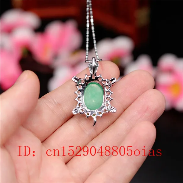 Кулон в виде черепахи из натурального зеленого нефрита ожерелье серебра 925 пробы