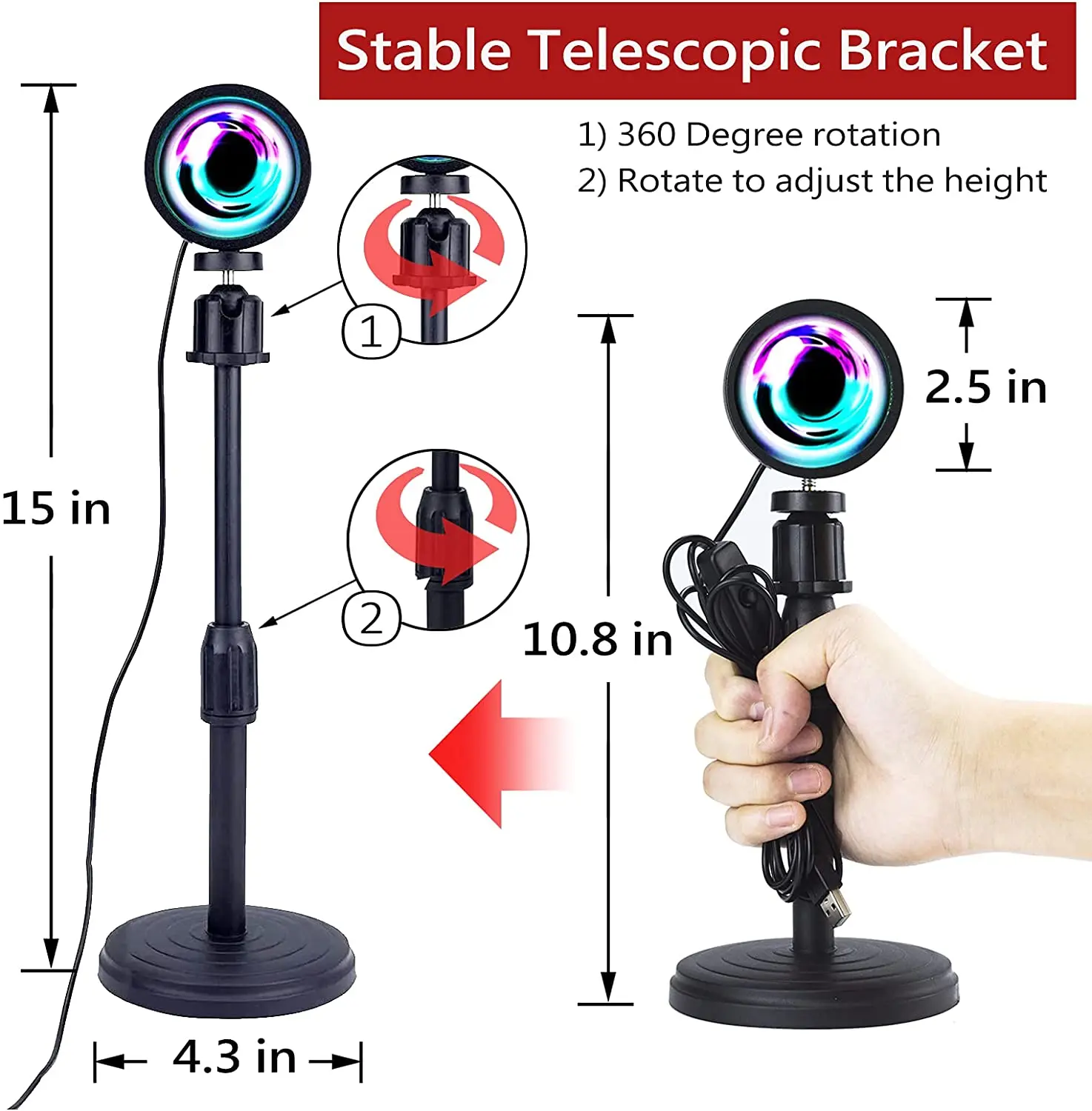RGB 16 цветов закат лампа светодиодный проектор светильник дистанционное