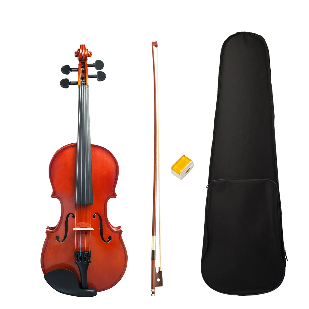 NEW 4/4 Violin High Gloss Finishing Violin  W/Case+Bow+Rosin Set For Biginner Violin Learner Natural Color Violin/Fiddle