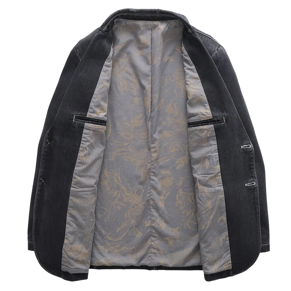 Весенний облегающий Блейзер куртка для отдыха Мужская брендовая джинсовая