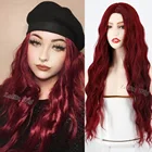Синтетический парик чистый красный черный оранжевый парик длинные волнистые парики для косплея на Хэллоуин для женщин высокотемпературное волокно